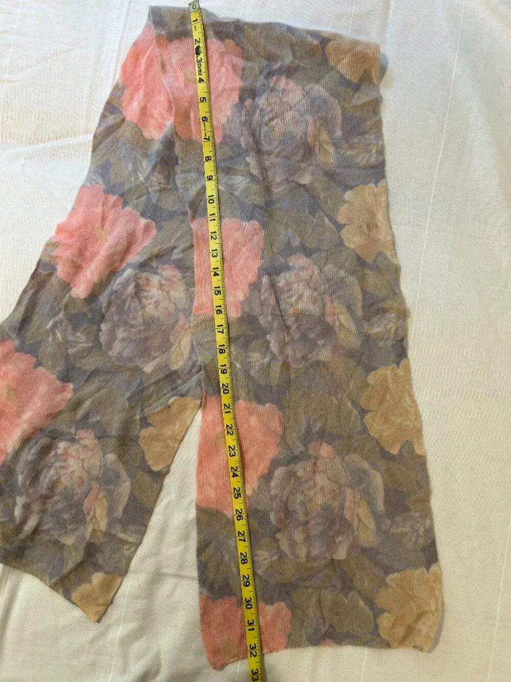 Pastel Flower Print Angora Scarf